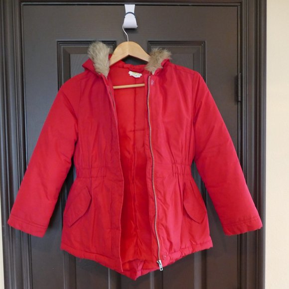 Crazy 8 Girls Red Winter Coat- Size 10/12 - Picture 4 of 10